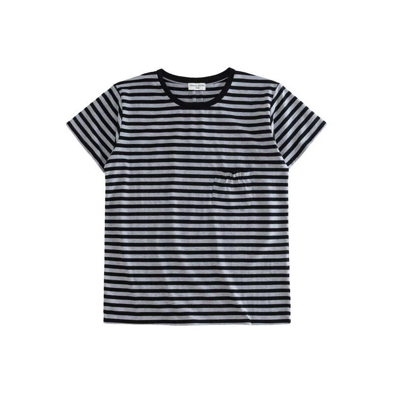 Tear the Heaven Tear Black and Gray Striped Stretch Pocket Short-Sleeve T-Shirt Hediboy Skinny Tear the Heaven Tear Black and Gray Striped Stretch Pocket Short-Sleeve T-Shirt Hediboy Skinny