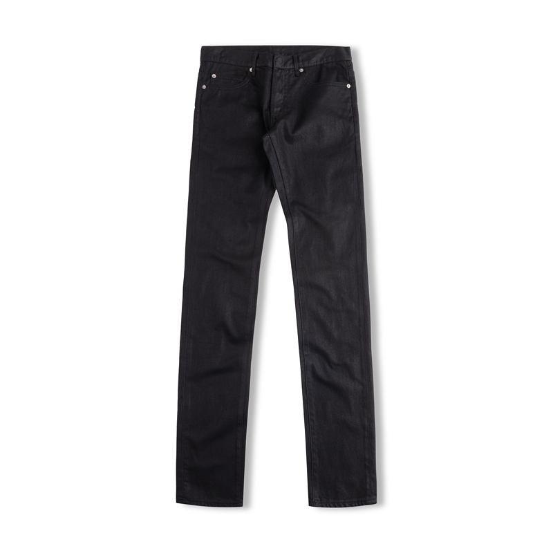 Tear Paradise Tear Dh Black Wax-Coated Slim-Fit Denim Pants Hediboy Skinny