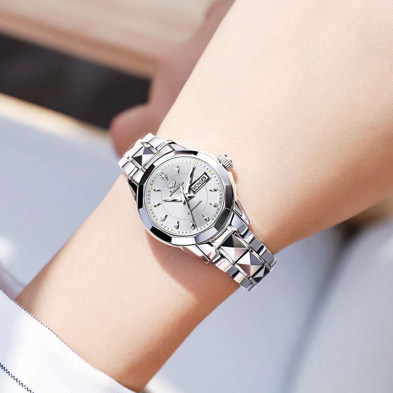 Швейцарские подлинные часы wandering Qinfu watch женские автоматические механические часы ультратонкие водонепроницаемые светящиеся модные женские часы из вольфрамовой стали Изображение 1