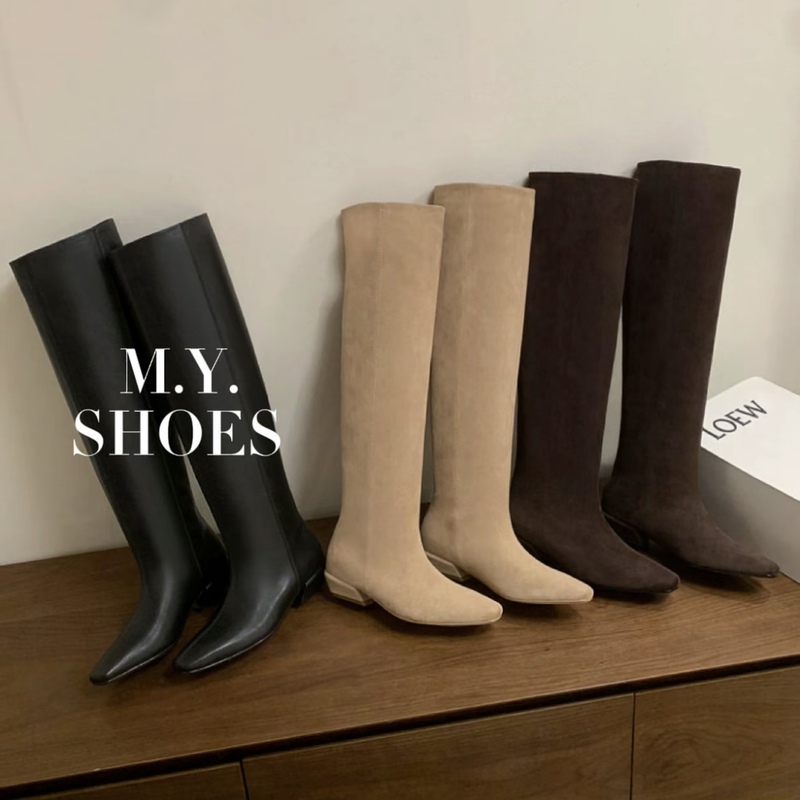 2cm Long-Leg-Enhancing Magic Boots That Super Slim the Legs and Make Them Look Straight ~ Knee-High, Relaxed Fit, Versatile for All Seasons, High-Tube Riding Boots
