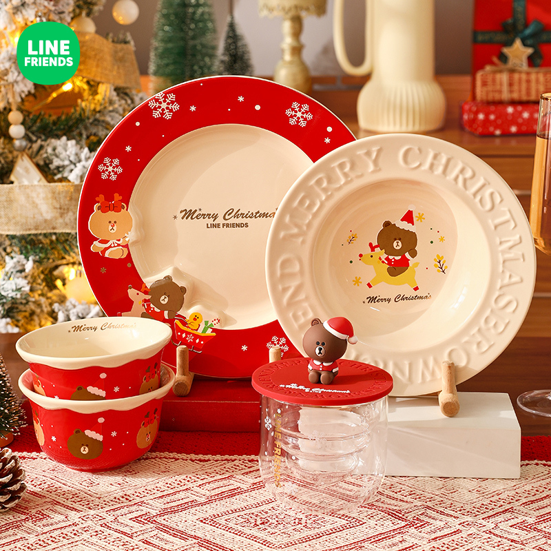 Christmas Bowl and Plate Set Birthday Gift Box Tableware Gift for Home Use 2026 New Model Rice Bowl Christmas Gift for Girls