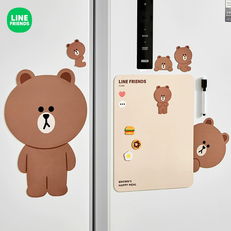 LINE FRIENDS refrigerator sticker magnetic attraction Message Board Creative Whiteboard Convenience Post Erasable magnetic sticker note-Taobao
