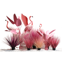 Internet celebrity pink plant traveler banana landscaping simulation reed landscape decoration indoor window simulation flower ornaments arrangement