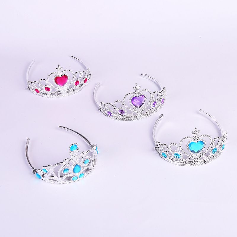 Frozen Children's Crown Elsa Princess Headdress Hair Accessories Plastic Headband Magic Wand Performance Dress Up Props