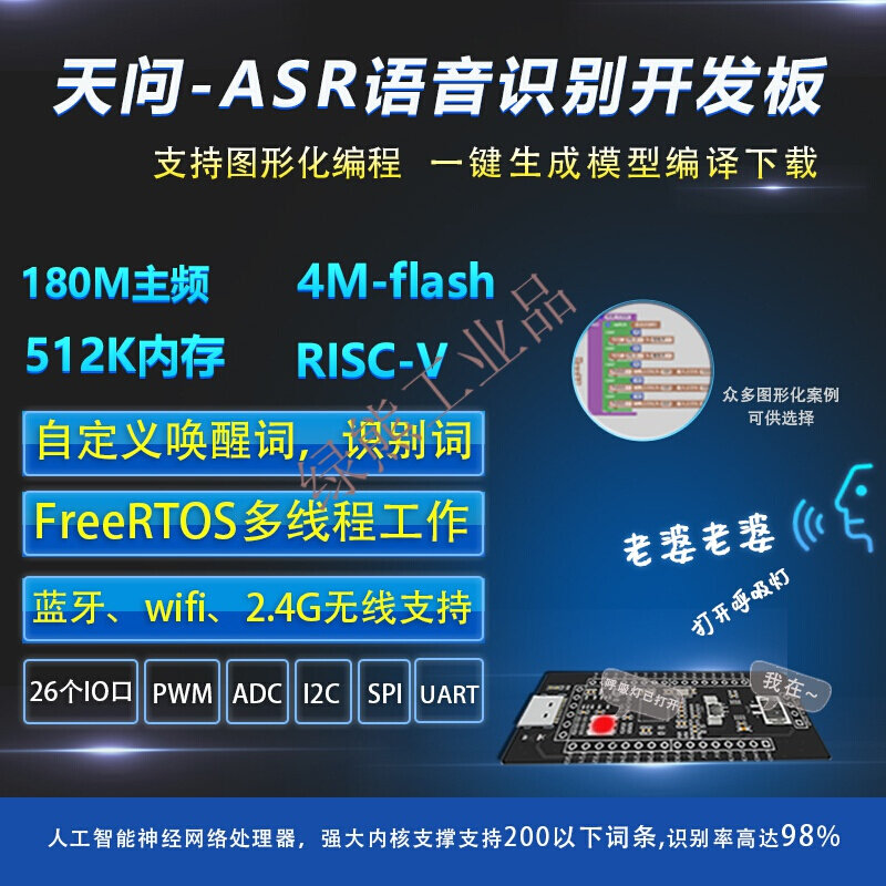 New Products AI Offline Speech Recognition Module Voice Graphic days Ask -A Super L3320 Deep Blue-Taobao