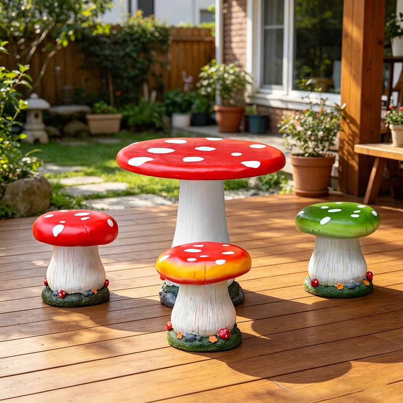 Internet-Famous Mushroom Tables and Stools, Outdoor Decorations, Villa Courtyard Terrace Landscaping, Kindergarten Leisure Tables and Chairs Decorations Internet-Famous Mushroom Tables and Stools, Outdoor Decorations, Villa Courtyard Terrace Landscaping, Kindergarten Leisure Tables and Chairs Decorations
