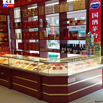 Tobacco wine tea cabinet Ginseng cordyceps sea cucumber birds nest deer antler tonic display cabinet shelf display counter