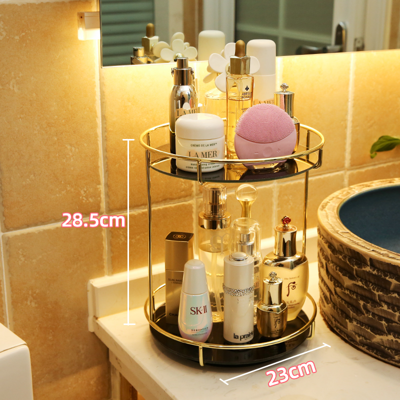 Cosmetics containing box Home Desktop Makeup Bench Perfume Multilayer Skin-care Products Swivel Shelve Net Red dressing room