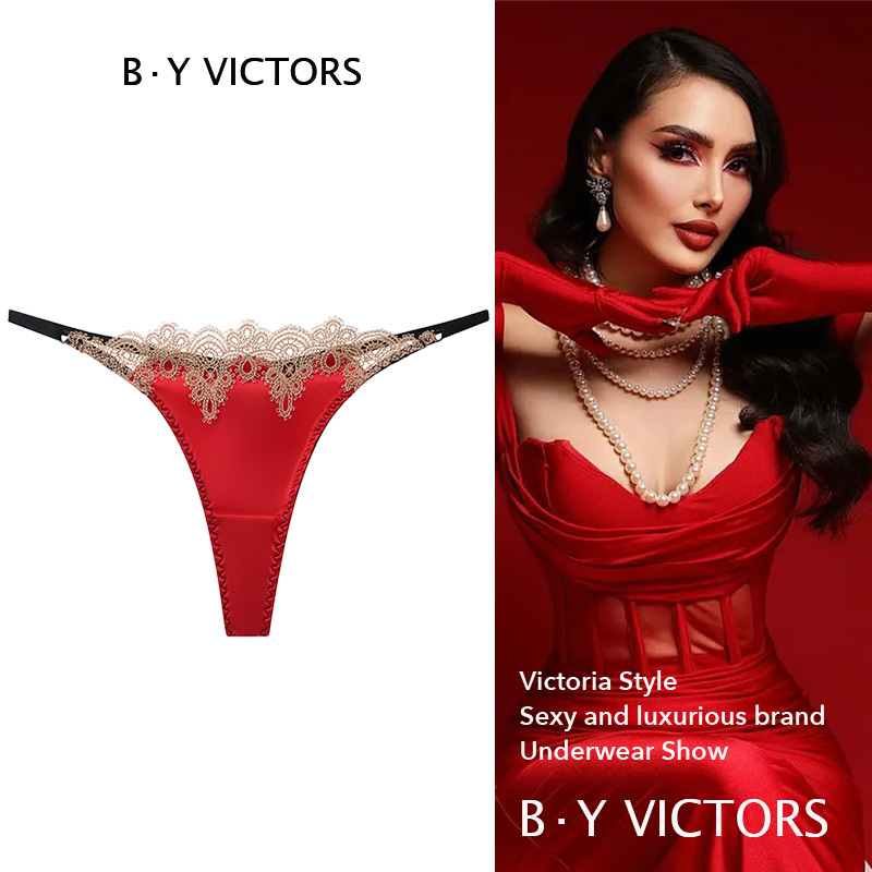 Victoria Red Zodiac Year Sexy Underwear for Women, Thin Pure Desire Style 2025 New Low-Waist Thong Briefs