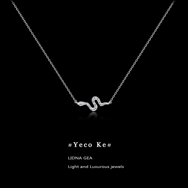 Singapore Yeco Ke'Spiritual Snake' 999 Pure Silver Necklace for Women, Minimalist Style Zodiac Snake Pendant Sweater Chain Singapore Yeco Ke'Spiritual Snake' 999 Pure Silver Necklace for Women, Minimalist Style Zodiac Snake Pendant Sweater Chain