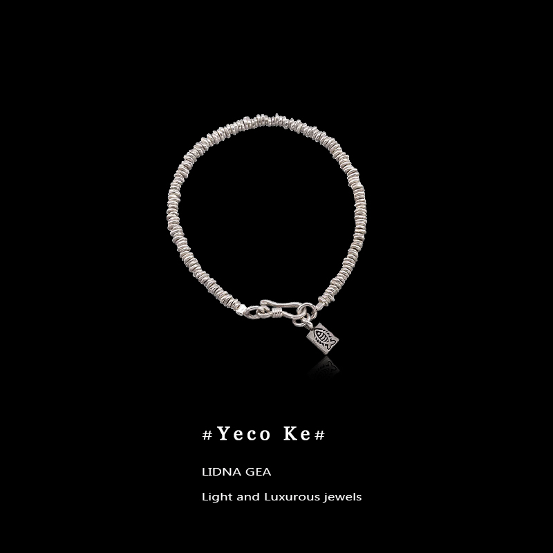 Singapore Yeco Ke'Xiaoyu Brand' 999 Pure Silver Coiled Broken Silver Bracelet for Women, New Chinese Style Bracelet Gift