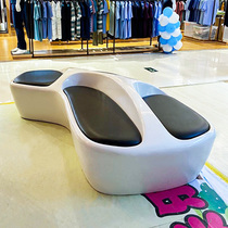 GRP Mall Casual Chair Creative Soft Bag Backrest Sofa Profiled Design Multi-Seat Public Beauty Chen Bench