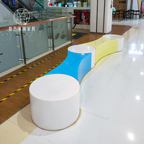 GRP Mall Casual Chair Creative Splicing Long Stool Anomalous Combined Round Stool Public Beauty Chen Multiperson Seat Direct