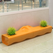 GRP Mall Casual Chair Creative Splicing Combination Sitting Stool Flower Pots Outdoor Public Art Rest Benches Direct