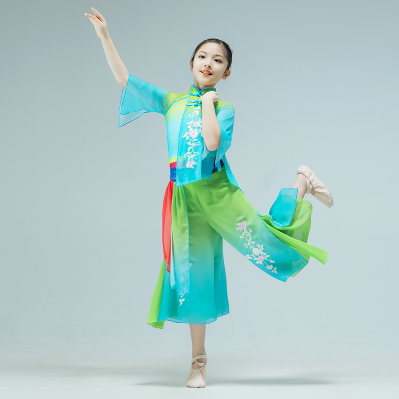 Six-1 Dance Children Classical Dance Dream Fishing Dream Yang Performance Dressing Girls Chinese Dance Costume Young Children Fan