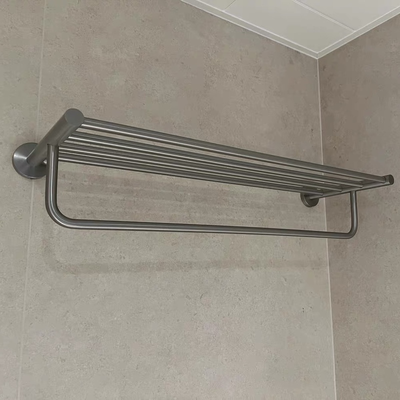 Curi Rich Man | Stainless Steel Brushed Towel Rack, Wall-Mounted Multi-Layer Towel Rack, Bathroom Storage Rack, No-Nail Installation