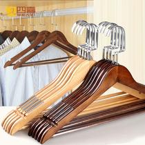 Solid wood hangers Household wardrobe hangers Wooden clothes hang non-slip clothes support wooden non-marking clothes hang