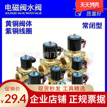 Total copper 2W everclosed solenoid valve AC2220V 24V intake waterproof gas valve electromagnetic switch valve 15 20 20 25 50
