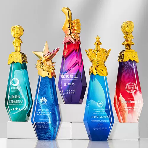 Новая красочная смола красочная пятиконечная Star Thumb Crown Company Company Memoryorative Award Award witheding на заказ
