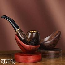 Solid wood pipe stand red and black sandalwood creative spoon-shaped single pipe stand pipe display base mens pipe accessories