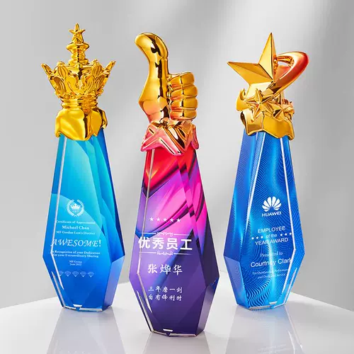 Новая красочная смола красочная пятиконечная Star Thumb Crown Company Company Memoryorative Award Award witheding на заказ