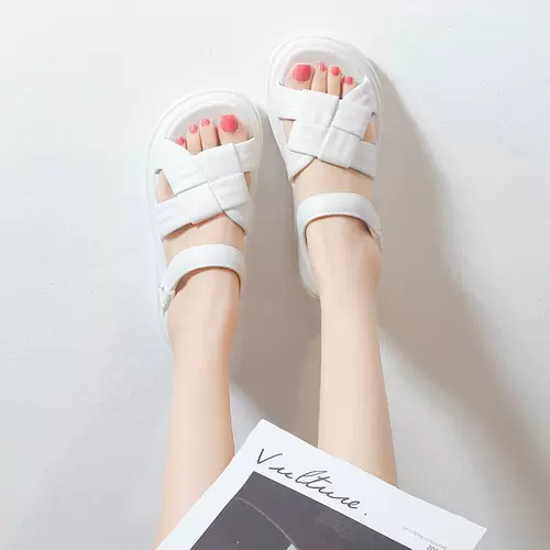 Летние сандалии, плетеная пляжная обувь на платформе, в стиле Шанель