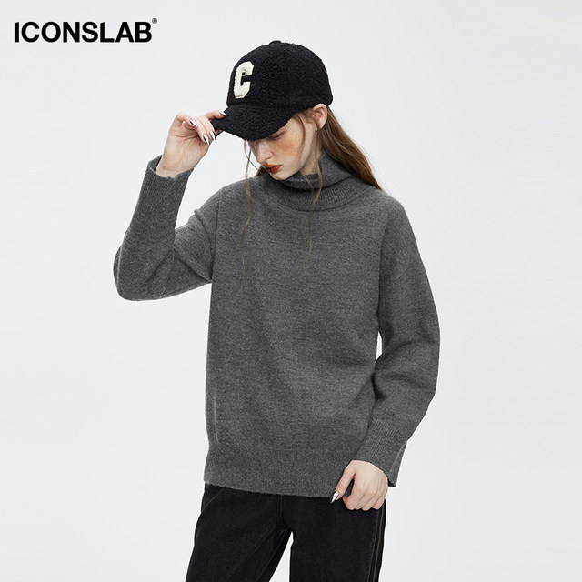 iconslab sweater ພື້ນຖານຄໍສູງຫຼຸດລົງ shoulder ວ່າງບາດເຈັບແລະກົງກັບພື້ນຖານ sweater ອົບອຸ່ນແບບດຽວກັນສໍາລັບຜູ້ຊາຍແລະແມ່ຍິງ