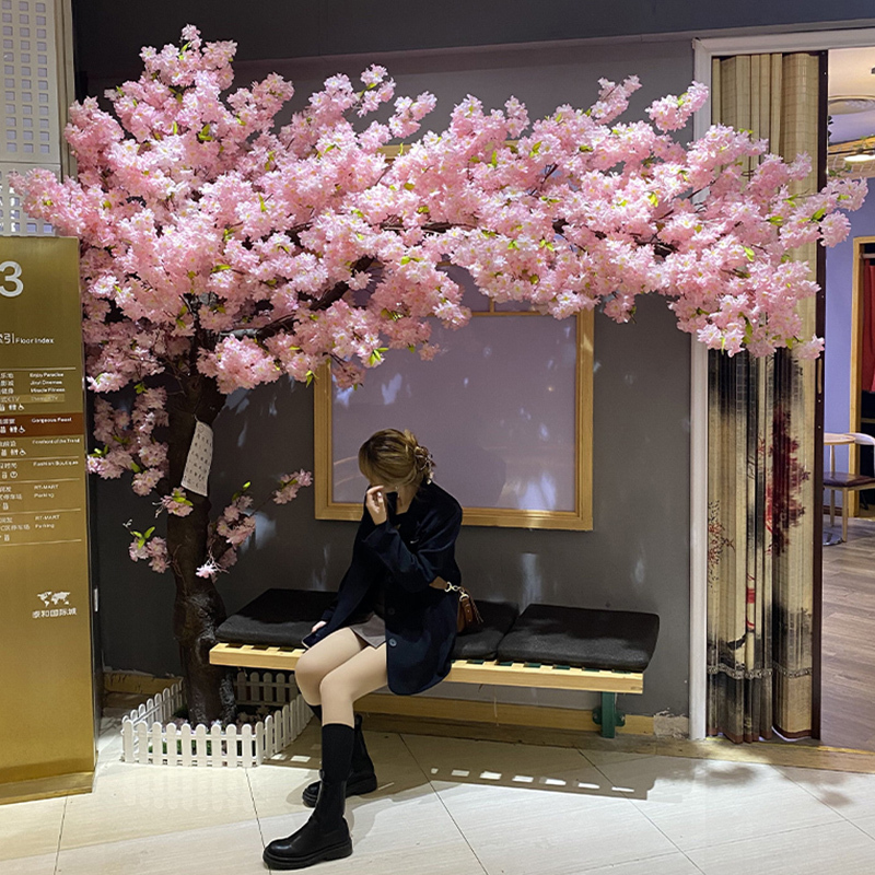 Artificial Cherry Blossom Tree, Peach Blossom Tree, Artificial Flowers, Fake Trees, Large Popular Wishing Trees, Indoor and Outdoor Landscaping Decoration Fake Trees