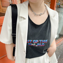 Kaka dont eat casual summer cotton old digital print burrs loose sleeveless vest women