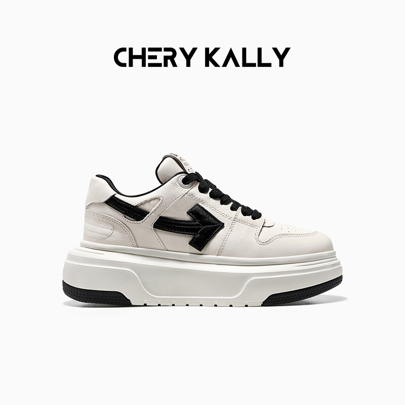 Shen Mengchen's Same Style Cherykally Thick-Soled White Sneakers for Women 2026 New Versatile Shoes Height-Increasing Sports Sneakers Shen Mengchen's Same Style Cherykally Thick-Soled White Sneakers for Women 2026 New Versatile Shoes Height-Increasing Sports Sneakers