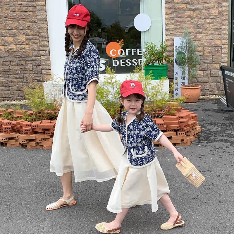 Pro-sub-loaded summer dress Mother women's dress 2022 new Korean version Tennis Red Ocean sends summer Machia short dress Two sets