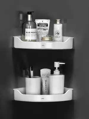 Bathroom rack wall-mounted toilet bath and wash table toilet wall triangle non-perforated storage dressing room