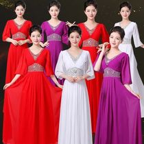 New Chorus Dress Chorus Dress Women's Dress Middle-aged Chiffon Dress Banquet Dress