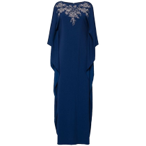 Marchesa Notte Womens Floral Embroidered Crepe Kaftan Dress FARFETCH
