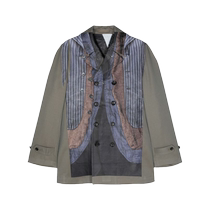 Comme Des Garcons Homme Plus Mens Mixed Print Double-Breasted Jacket