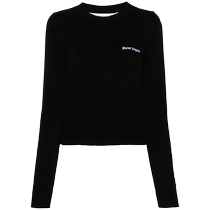 Palm Angels womens logo embroidered short sweater FARFETCH