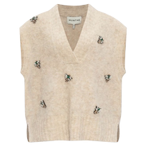 MUNTHE Womens Oshali Bee Breast Knitted Vest FARFETCH