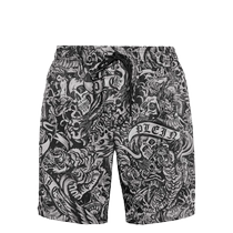 Philipp Plein Mens Tattoo Printed Drawstring Swim Shorts FARFETCH