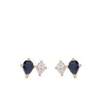 ADINA REYTER Womens Premier Amigos 14K Yellow Gold Sapphire Diamond Earrings