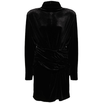 NEW ARRIVALS Womens gathered velvet mini dress FARFETCH