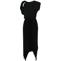 NISSA Womens Asymmetric Pleated Maxi Dress FARFETCH