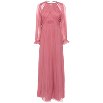 Ms. Alberta Ferretti pleats genuine silk extra-long dress FARFETCH hair chic