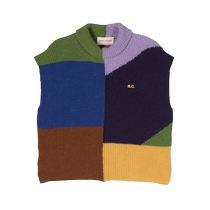 Bobo Choses Childrens Color Block Intarsia Knitted Sleeveless Vest FARFETCH