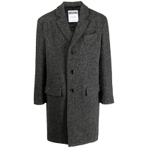 Moschino Mens Slogan Print Wool Crew Jacket FARFETCH