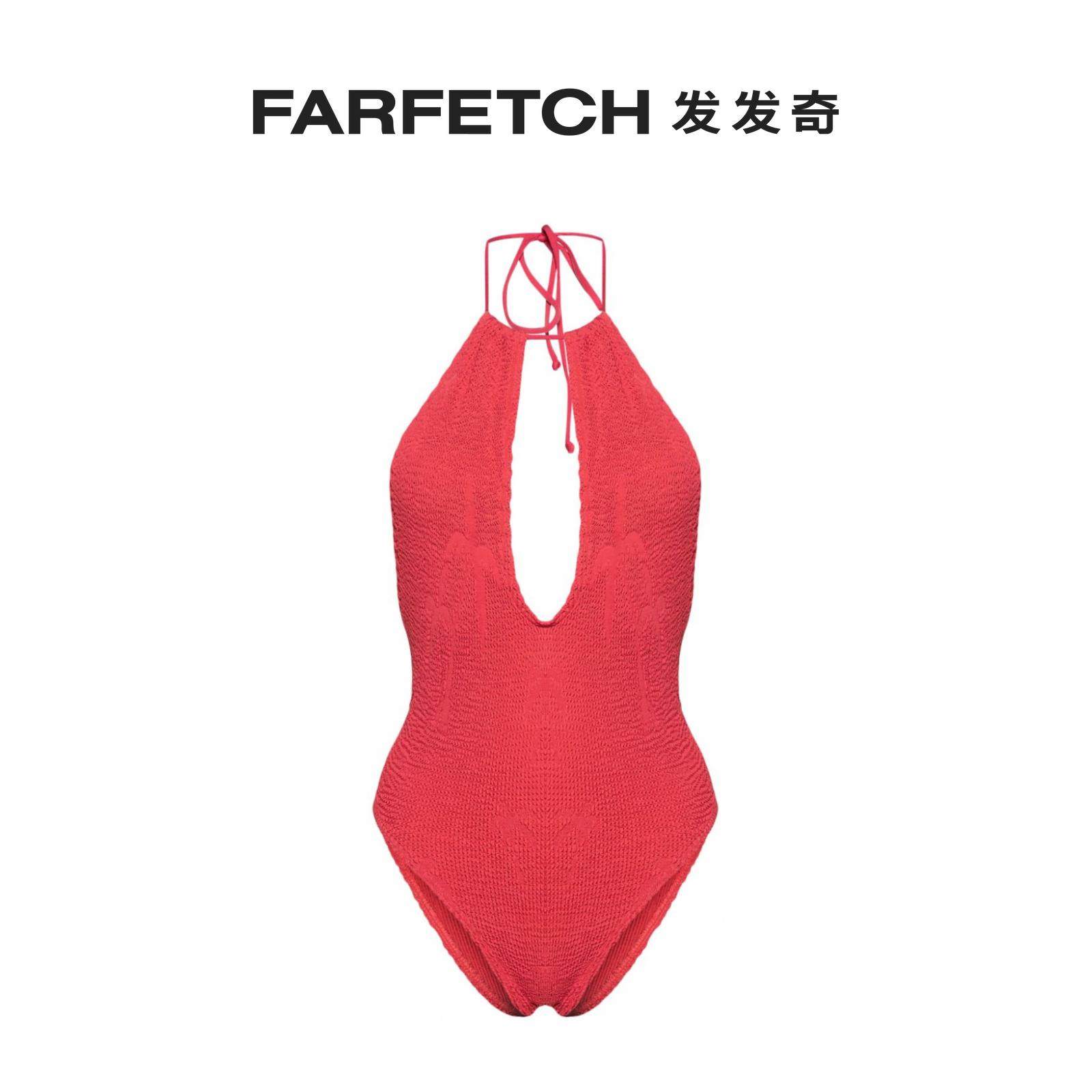 Lady Bond-eye Ladies Bisou folds one-piece swimsuit FARFETCH Fat Chic-Taobao