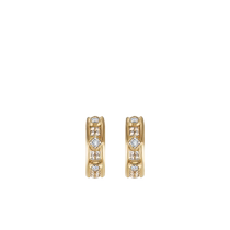 David Yurman Womens Modern Renaissance 18K Yellow Gold Diamond Round Earrings