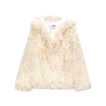 Msgm Womens Faux Fur Single Breasted Jacket FARFETCH
