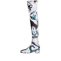 Double J Womens Edie graphic print knee-high boots FARFETCH