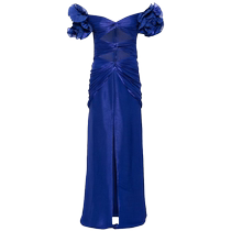 COSTARELLOS Womens Floral Appliqué Lurex Maxi Dress FARFETCH
