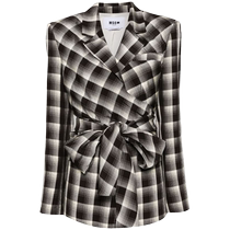 Final Sale]Msgm womens plaid single-breasted blazer FARFETCH